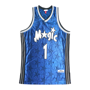 mn麦迪魔术队经典复古网眼au球员版球衣1号嘻哈篮球服纪念版珍藏