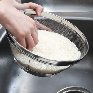 蒸饭漏筛掏米漏盆不锈钢网漏盆小孔滤水盆洗米筛沥水筛家用淘米