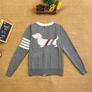 2022夏季新款tb四条杠针织衫女腊肠狗学院风长袖防晒开衫外套薄款