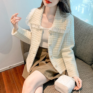 女装旗舰店允硕2023新款时尚精品淑女坊佳瑞名媛长袖短外套 蕾丝