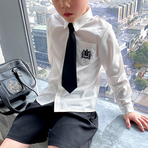 校服小学生学院风dk制服男童白色春秋衬衫中大童儿童幼儿园jk衬衣