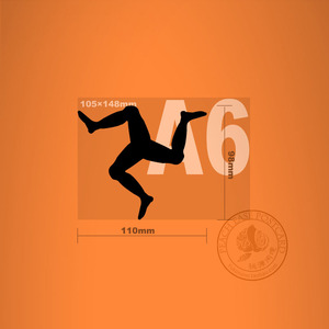 曼岛tt摩托车三腿标志电动机车个性头盔镂空贴纸定制防水反光拉花