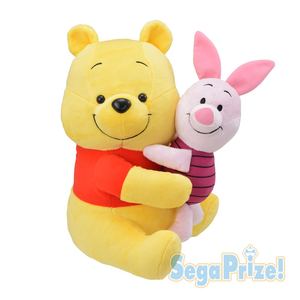 日本Disney小熊维尼Winnie The Pooh拥抱猪仔皮杰毛绒公仔现货
