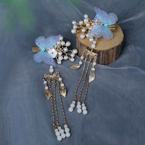 夹子儿童步摇发饰古风头饰超仙发夹对夹古代边夹发卡曼菲戈旗舰店