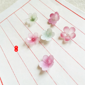 圆角桃花 五瓣花花片 热缩片半成品发簪花簪子手链配件 定制大小