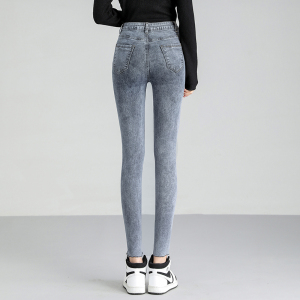 开档牛仔裤女户外后腰拉链拉锁女裤牛仔裤女中间拉链在后面的裤子