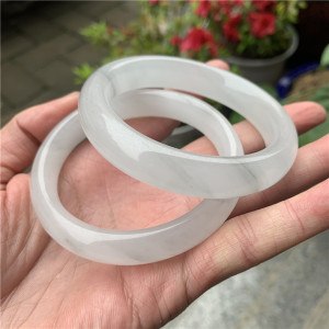 一元拍卖捡漏天然青花玉石手镯女新疆金丝玉水墨丹青情侣玉石镯子