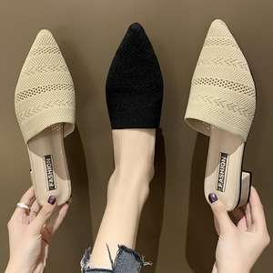 单鞋女针织拖鞋