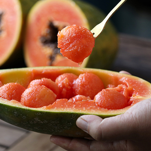 小敏家树上熟冰糖心木瓜 红心 绵软多汁清甜爽口 5.5斤顺丰2到3个