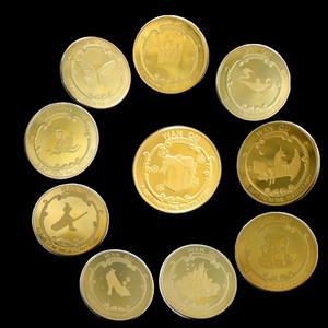 牙仙子换乳牙金币小孩子许愿望奖励礼物玩具儿童过家家金属纪念币