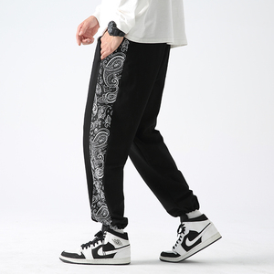 李宁国潮联名裤子2022秋新款卫裤腰果花宽松束脚裤运动休闲长裤男