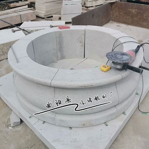 定制天然石材树池大理石石雕圆形树坑石花岗岩围栏花坛路牙围边石