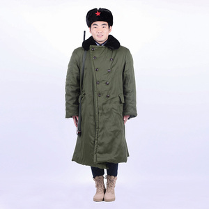 出租 雷锋大衣红军帽五角星雷锋帽 军绿加厚保暖棉大衣冬天护耳帽