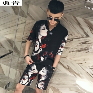 杀马特衣服非主流暗黑系男套装夏季社会人网红同款快手潮流法老士