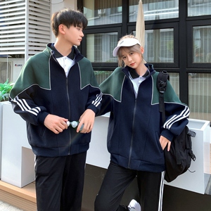 美式高校校服校园风外套复古情侣装休闲运动套装高级感秋装两件套