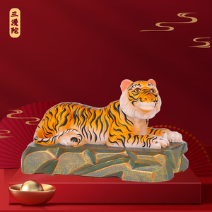 樟木彩绘台湾虎爷将军摆件供奉下坛将军虎将军虎爷公黑虎大将军像