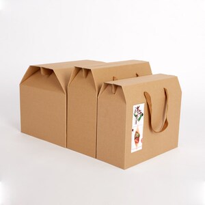 牛皮纸通用手提纸盒高档土特产礼品包装盒水果食品土鸡纸箱礼盒