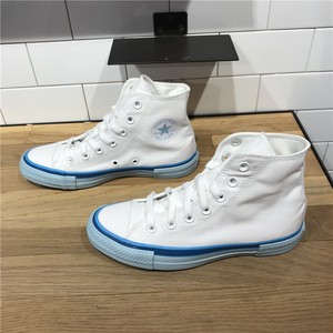 converse匡威2022夏季新款女鞋学生冰淇淋白蓝高帮帆布鞋568805c