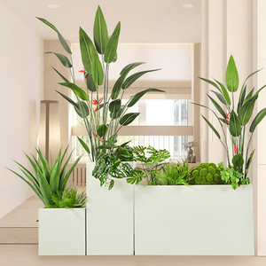 仿真绿植花箱装饰植物室外花槽隔断造景餐厅假花盆栽摆设排花组合