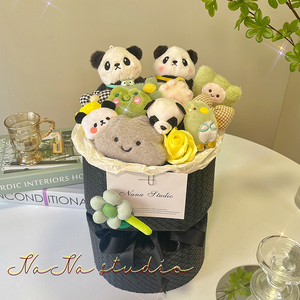 520毕业生日礼物熊猫玩偶毛绒公仔花束可爱玩具送女友闺蜜小朋友