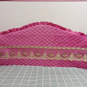 半圆形弧形床头罩套布艺皮床实木欧式防尘罩套定做包邮leecha1015