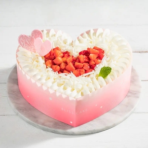 幸福西饼情人节情侣爱心粉色蛋糕女生纪念日结婚生日周年蛋糕深圳
