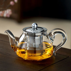 玉兰香泡茶壶玻璃耐高温不锈钢内胆过滤家用冲茶器煮茶壶花茶壶