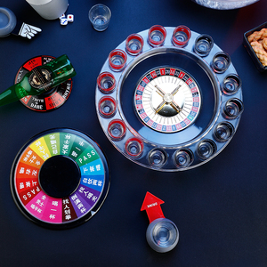 俄罗斯喝酒转盘游戏创意令娱乐轮盘道具酒吧用品ktv助兴玩具聚会