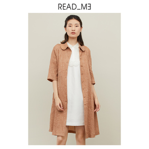 超值readme读我女装时尚修身a型复古中长外套女30608220