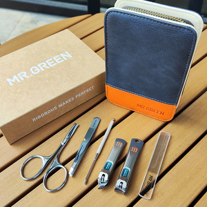 green格林先生mr-6023进口不锈钢指甲刀清洁工具护理6件套