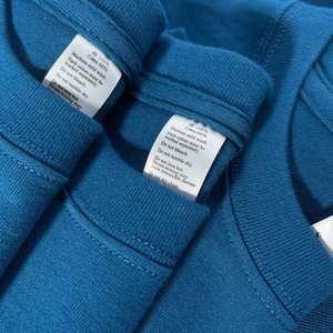 普鲁士蓝 午夜蓝t恤女270g重磅精梳棉纯棉纯色上衣春秋布鲁士蓝男