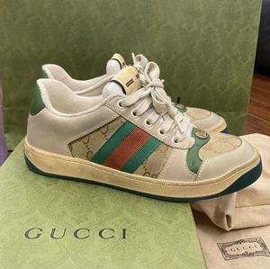 gucci古驰脏脏鞋正品做旧网眼复古screener情侣鞋男女同款板鞋