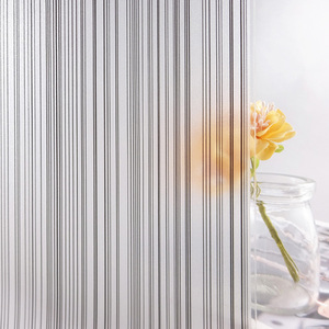 拉丝夹丝磨砂玻璃贴膜透光不透明浴室防窥移门装饰黑色条纹窗贴纸