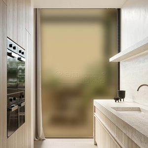 茶色油砂玻璃贴膜客厅简约艺术磨砂透光不透明浴室防窥防爆装饰贴