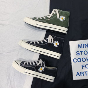 官网正品小雏菊帆布鞋匡威star女鞋低帮小花联名鞋百搭板鞋子春季