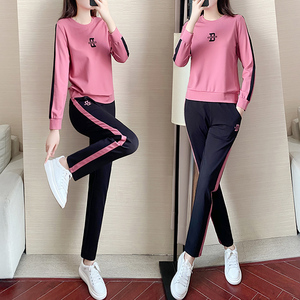 evak旗舰店天猫休闲运动套装女春秋款2022新款名牌韩版时尚宽松潮