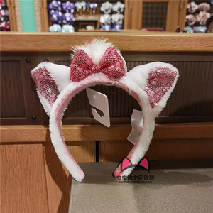 上海迪士尼乐园 国内代购玛丽猫富贵猫卡通装扮头饰发饰头箍发箍