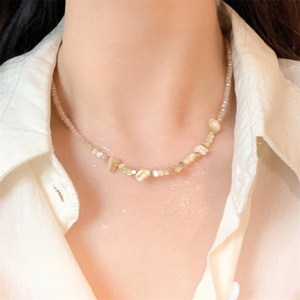 FANTAI多切面珠光粼粼碎石项链女小众设计感小米珠串珠颈链气质