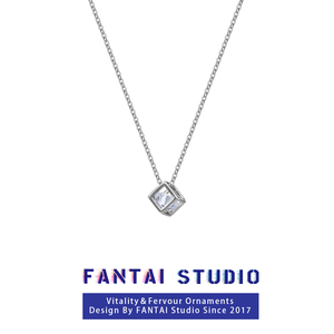FANTAI正方体钻石项链2023年新款女高级设计感小众轻奢小众夏季潮