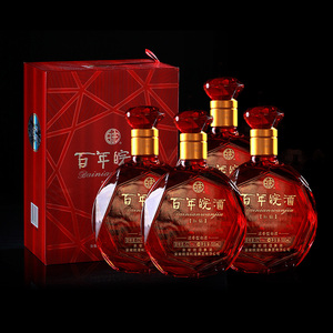 皖酒集团百年皖酒红钻52度浓香型国产白酒500mlx4瓶整箱装礼品酒