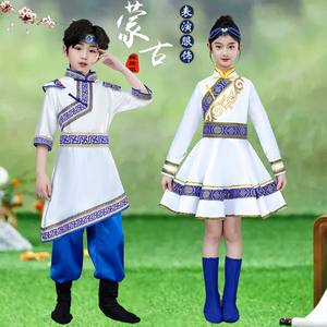 新款六一儿童节蒙古族舞蹈演出服少数民族筷子舞舞台表演服装女袍