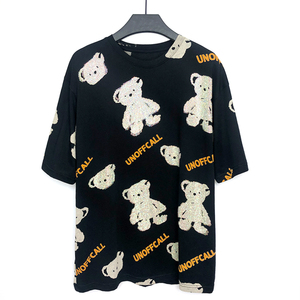 小熊满印短袖t恤男女同款宽松情侣装半袖上衣ggz-lv-7131