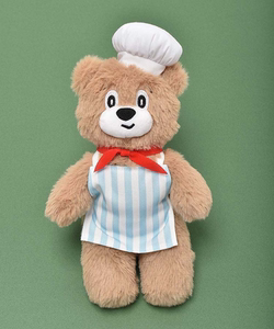 【鹅宝山商社】日本拼邮代购小众可爱厨师小熊穿条纹围裙玩偶