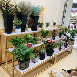 花店鲜花展示架梯形置物架花店花架专用阶梯式货架展会礼品中岛柜