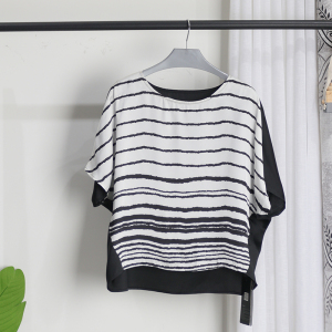 梦舒雅女装2022夏季专柜新款宽松舒适雪纺垂感短袖上衣  62280592