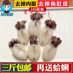 海鲜水产鲜活墨鱼仔去内脏小墨鱼新鲜野生鲜冻目鱼仔火锅食材即食