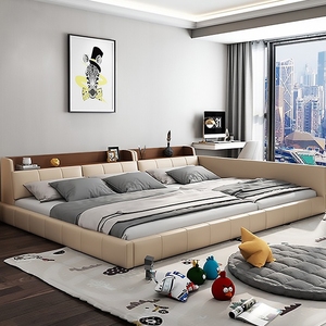 三人床大床加宽实木