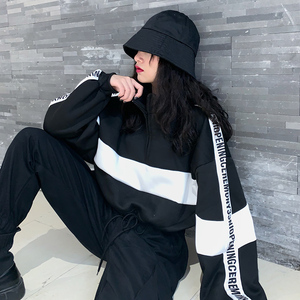 原宿港风酷酷风格女装短款卫衣外套酷潮女黑暗系冬季嘻哈工装上衣