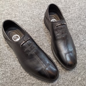 商务男鞋秋季新款韩流兔皮鞋一脚蹬软面皮软底英伦男士休闲小皮鞋