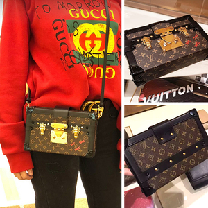 淼淼代购lv路易威登petite malle老花小方盒子单肩斜挎女包m44199